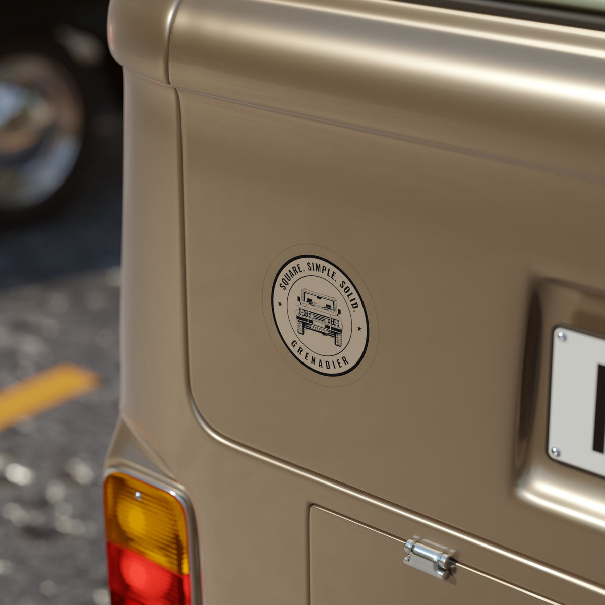Die-cut sticker: GRENADIER with SQUARE. SIMPLE. SOLID. tagline – view 6
