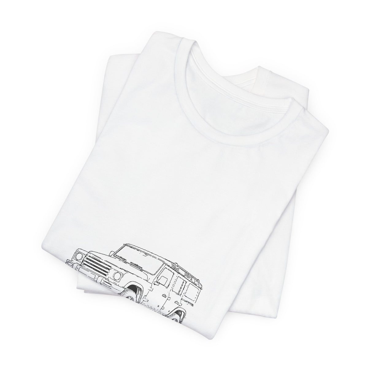 Boxy 4x4 Patent FIG. 1 Tee — Sketched on a fiver