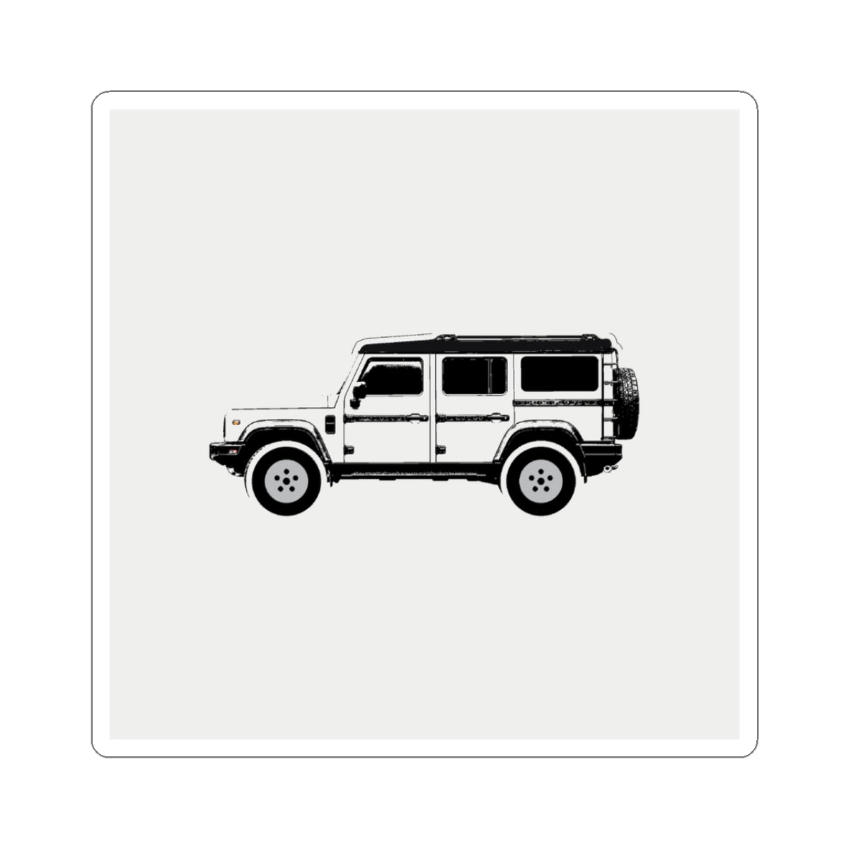 Boxy 4x4 Hambach Side Sticker — Scottish White Inky Roof