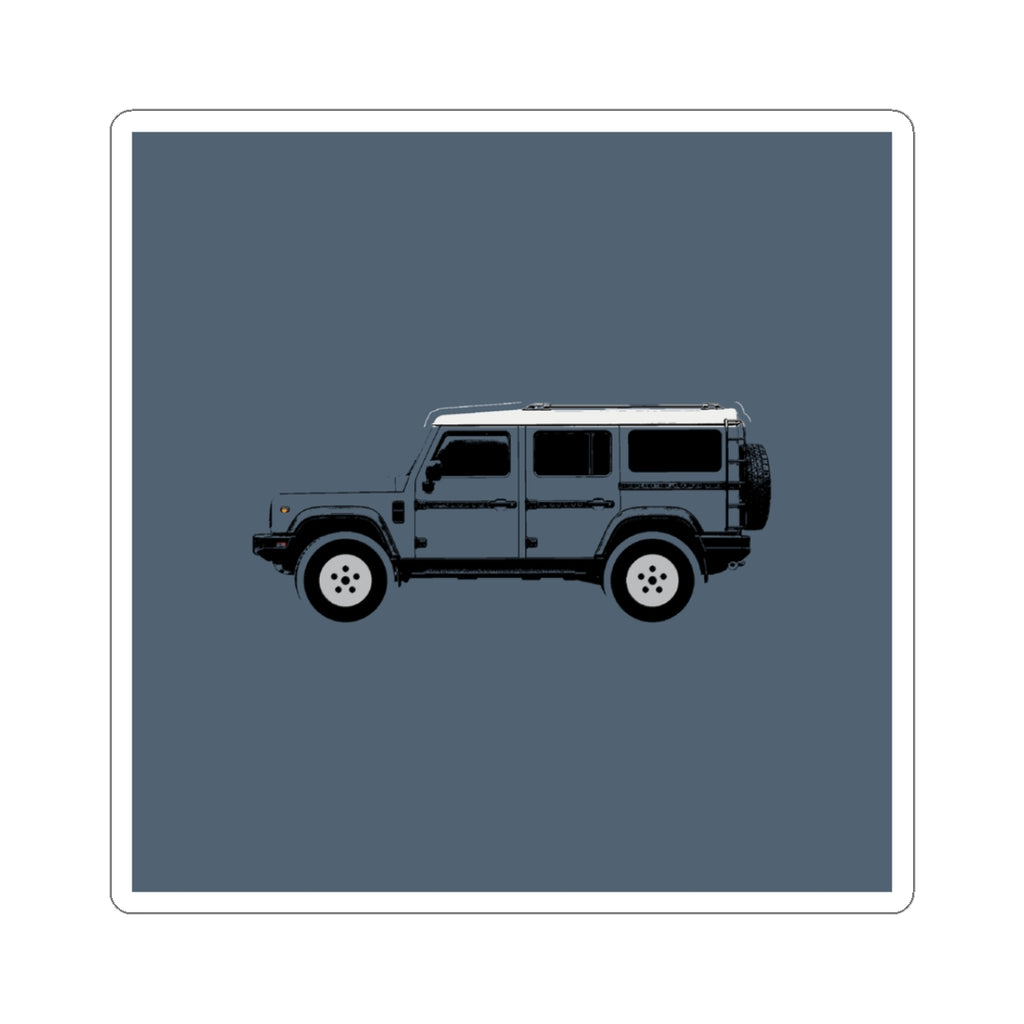 Boxy 4x4 Hambach Side Sticker — Shale Blue White Roof