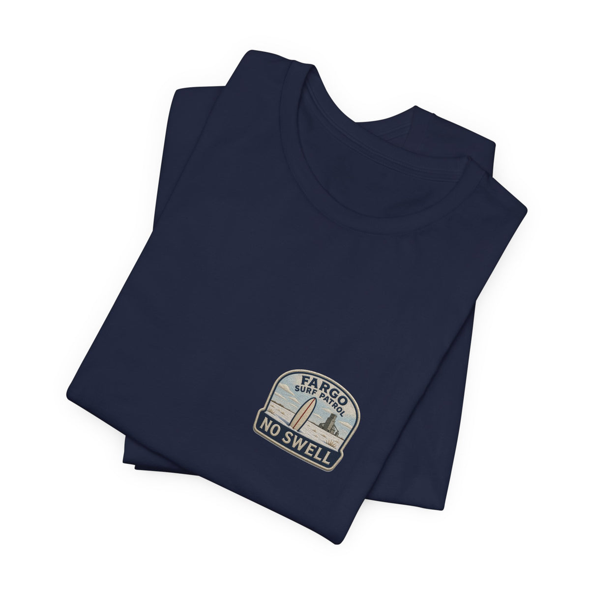 Tee with left-chest Fargo Surf Patrol fake rescue patch – view 15