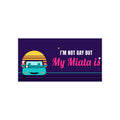 Retro 90s style funny roadster bumper sticker
