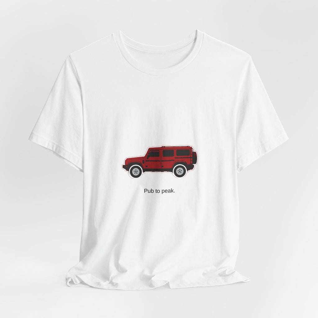 Boxy 4x4 Hambach Side Tee — Devil Red White Field — Pub to peak