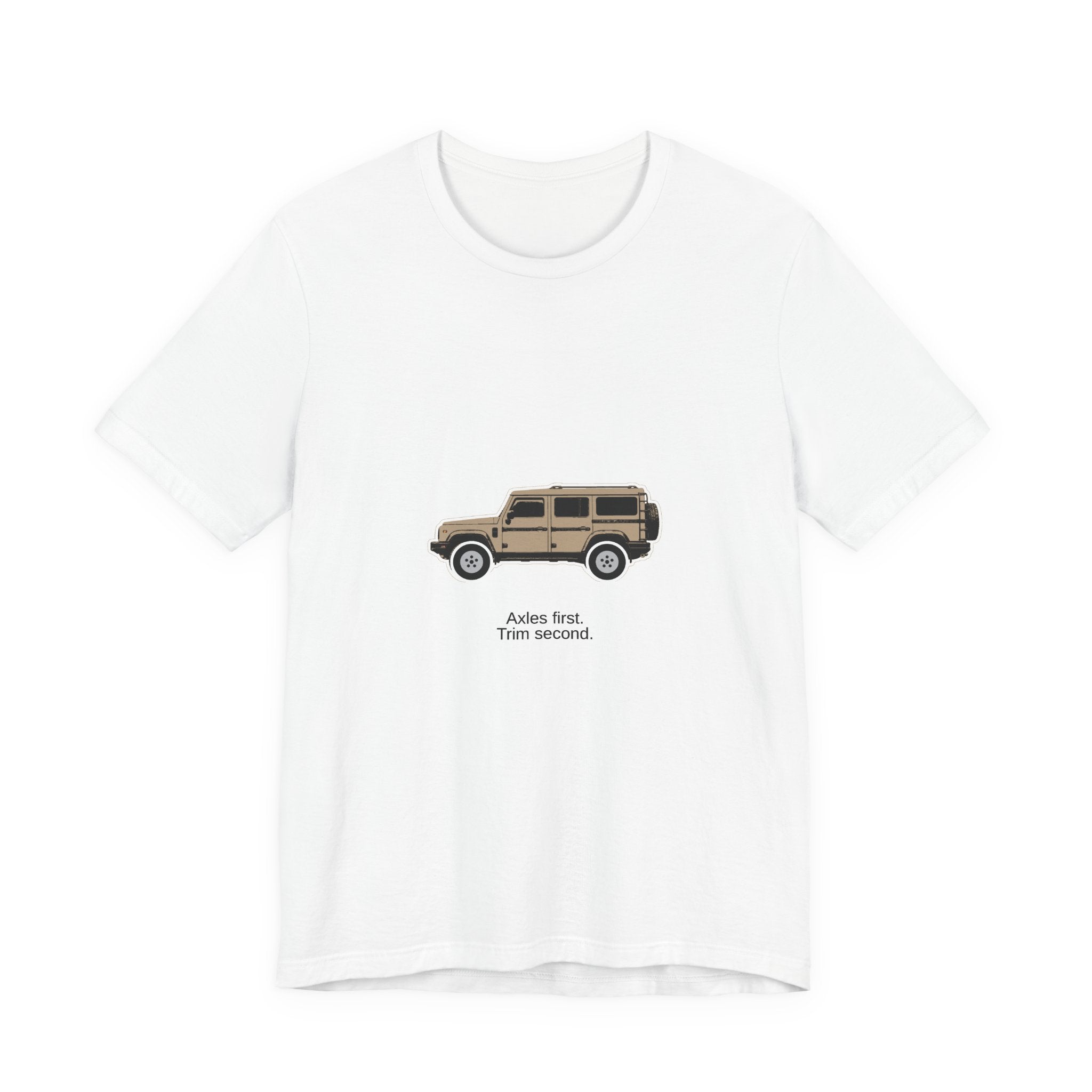 Boxy 4x4 Hambach Side Tee — Magic Mushroom White Field — Axles first. Trim second.