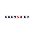 Die-cut sticker: navy GRENADIER wordmark with red Λ