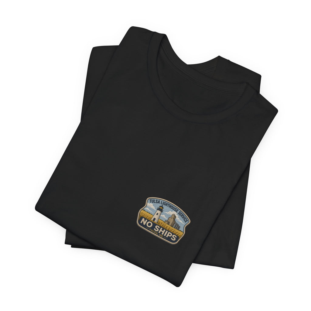 Tee with left-chest Tulsa Lighthouse Service fake rescue patch – view 9