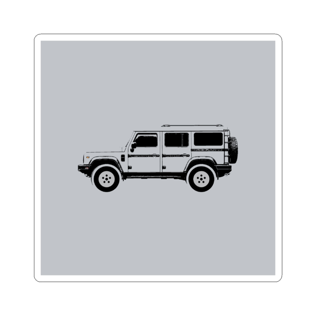 Boxy 4x4 Hambach Side Sticker — Sterling Silver