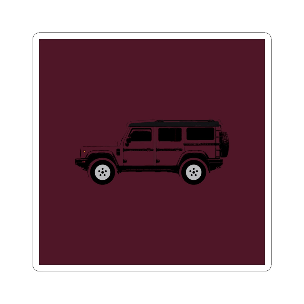 Boxy 4x4 Hambach Side Sticker — Queen’s Red Inky Roof