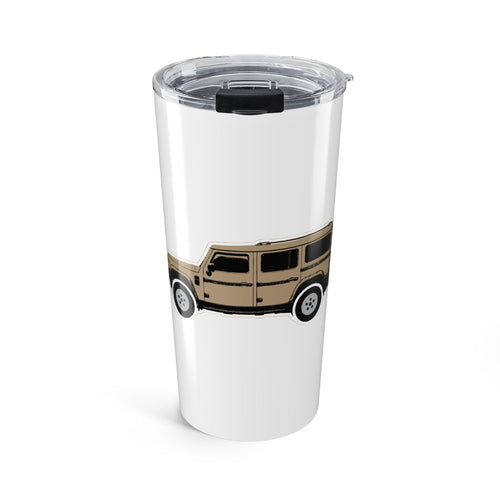 20 oz Tumbler with Magic Mushroom boxy 4x4 side-profile line art