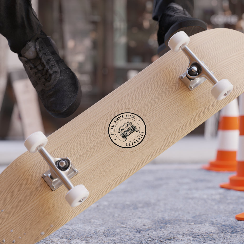 Die-cut sticker: GRENADIER with SQUARE. SIMPLE. SOLID. tagline – view 5