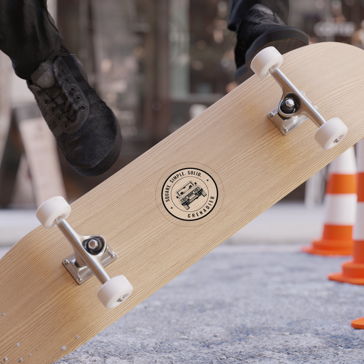 Die-cut sticker: GRENADIER with SQUARE. SIMPLE. SOLID. tagline – view 5