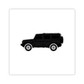 Kiss-cut sticker: Inky Black boxy 4x4 side profile on a white field