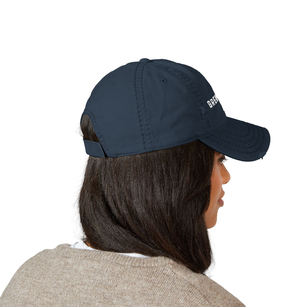 Distressed dad hat with embroidered GRENADIER wordmark and red Λ – view 8