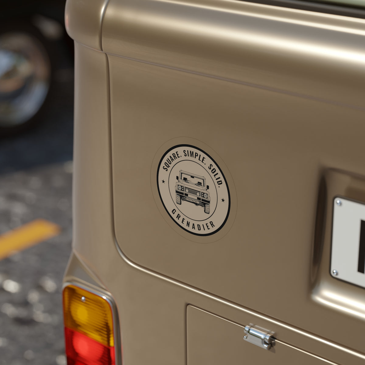 Die-cut sticker: GRENADIER with SQUARE. SIMPLE. SOLID. tagline – view 8