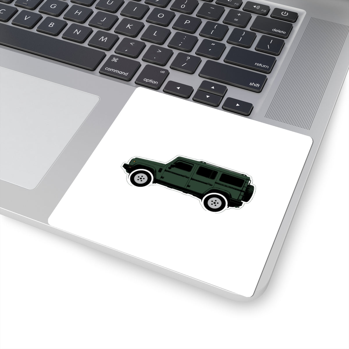 Kiss-cut sticker: Sela Green boxy 4x4 side profile on a white field – view 5