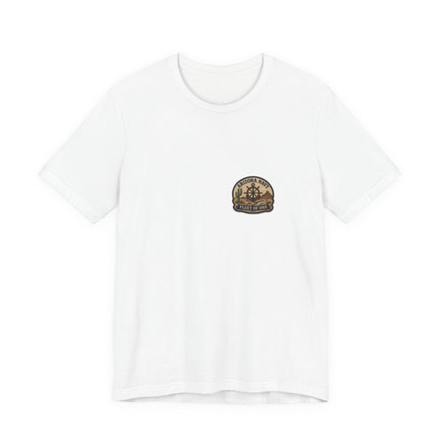Tee with left-chest Arizona Navy fake patch, White