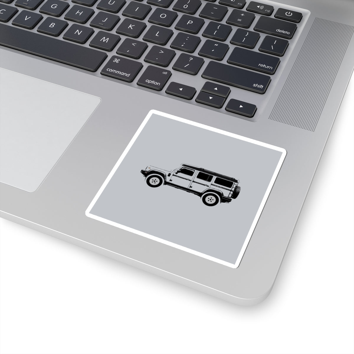 Boxy 4x4 Hambach Side Sticker — Sterling Silver Inky Roof