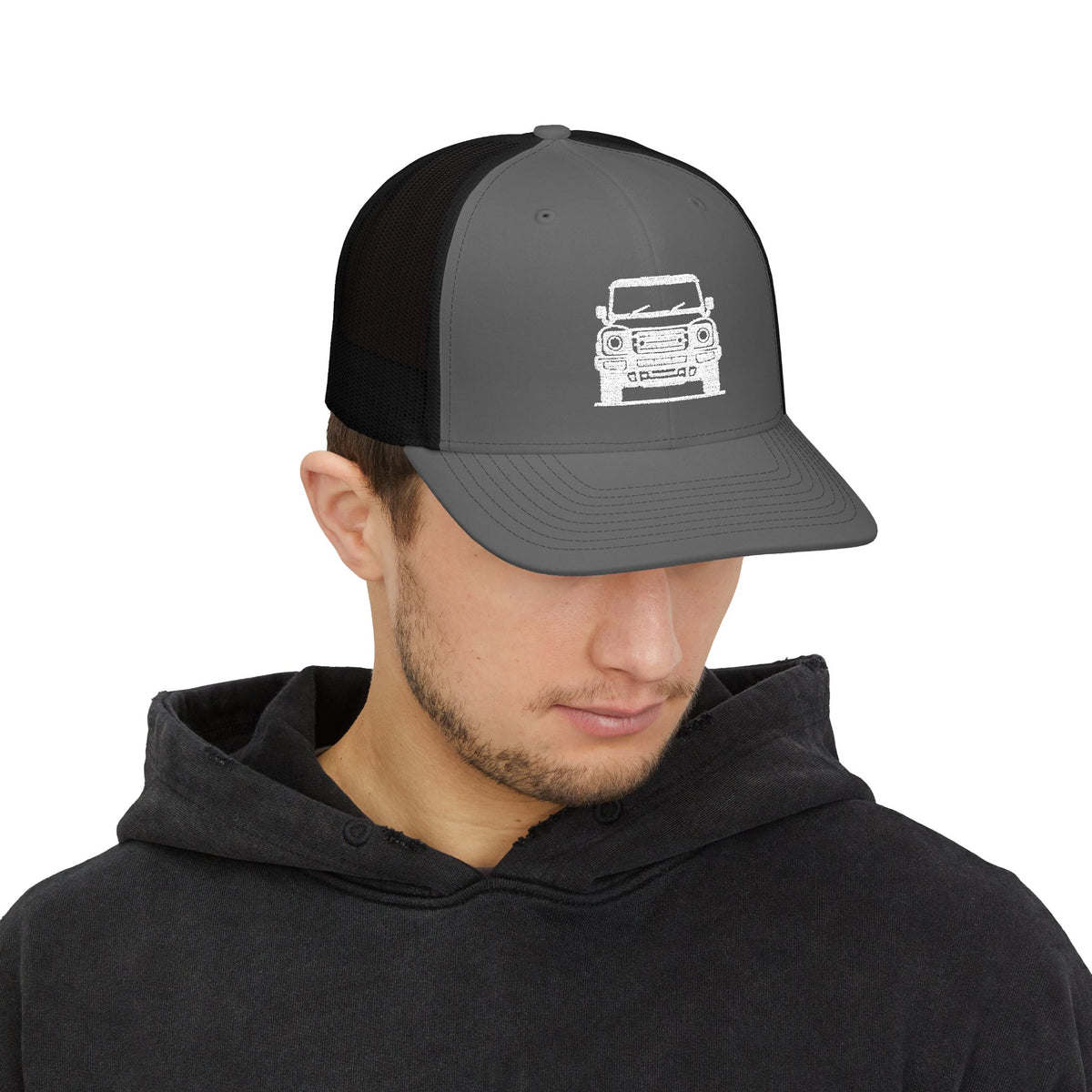 Richardson trucker hat with embroidered front-view boxy 4x4 mark – view 16