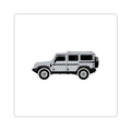 Kiss-cut sticker: Sterling Silver boxy 4x4 side profile on a white field