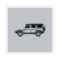 Boxy 4x4 Hambach Side Sticker — Sterling Silver Inky Roof