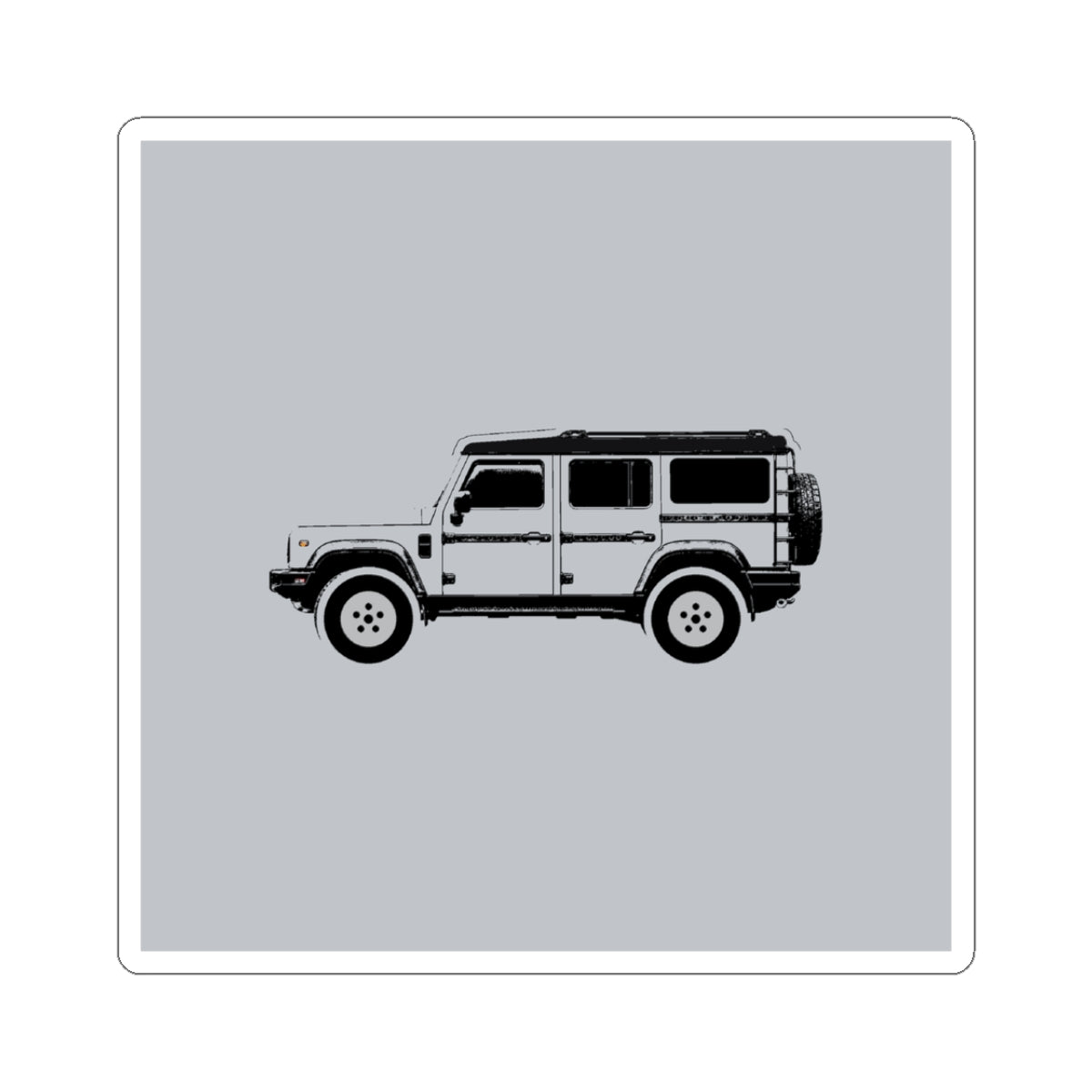Boxy 4x4 Hambach Side Sticker — Sterling Silver Inky Roof