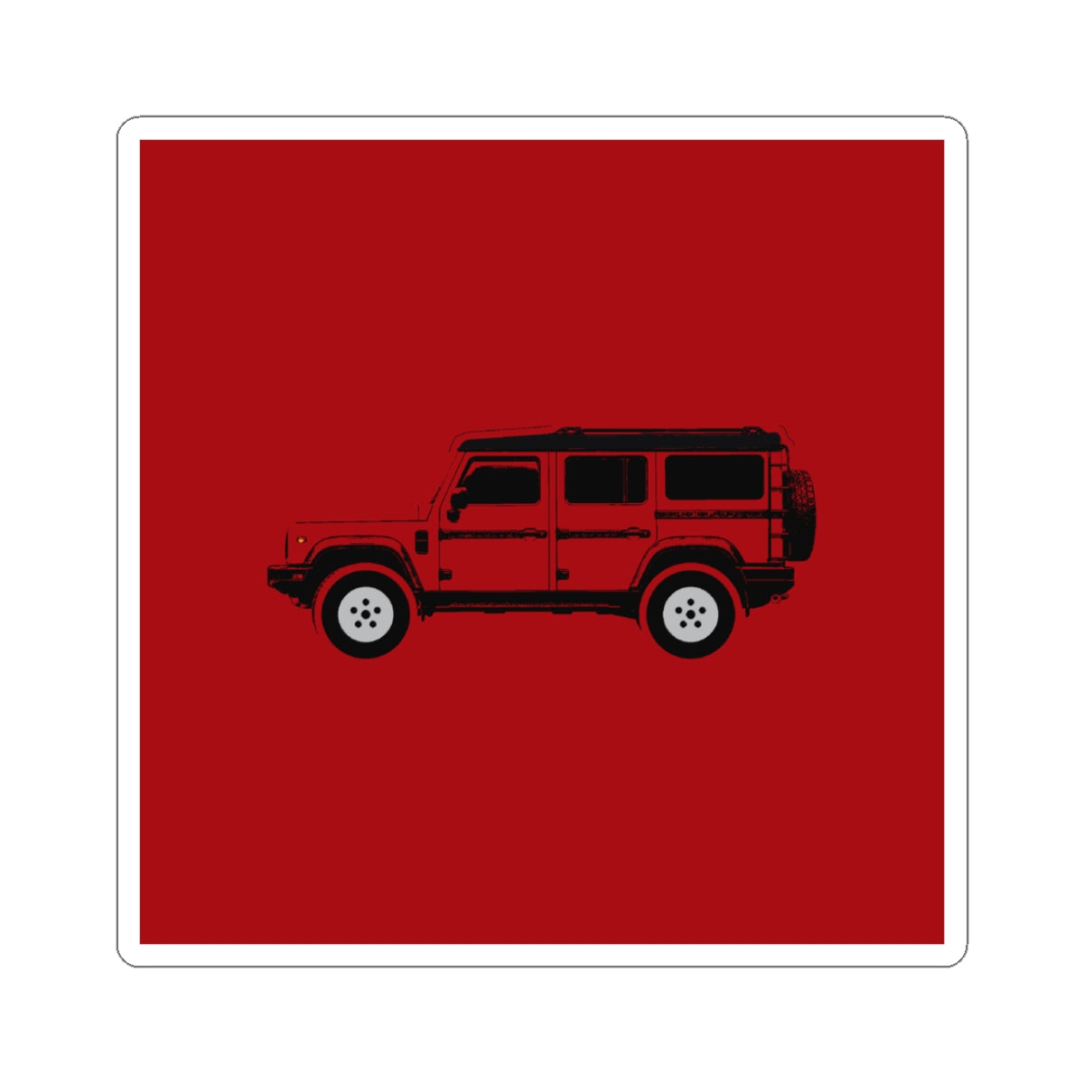 Boxy 4x4 Hambach Side Sticker — Devil Red Inky Roof