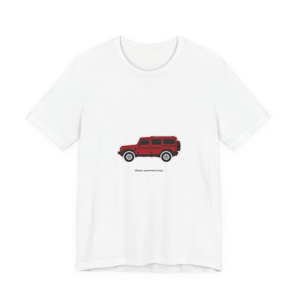 Boxy 4x4 Hambach Side Tee — Devil Red White Field — Where pavement ends.