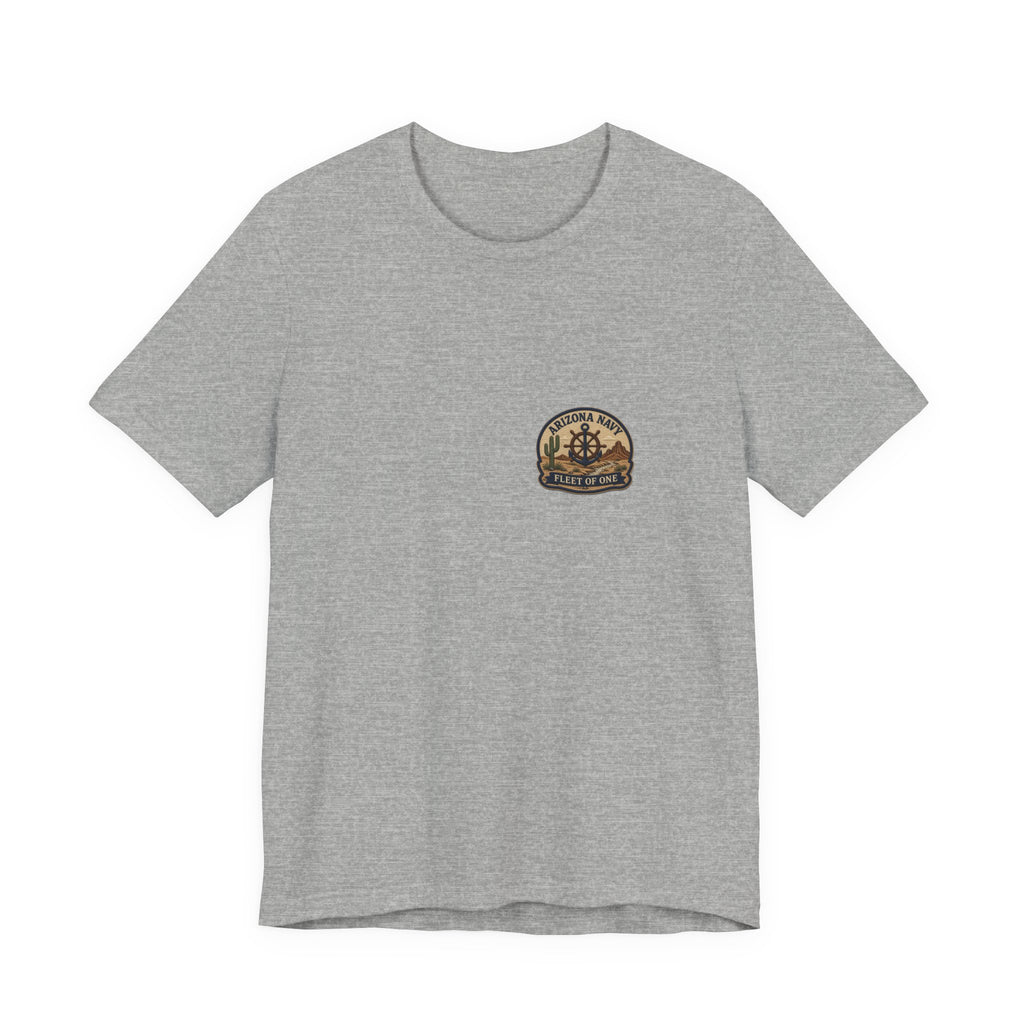 Tee with left-chest Arizona Navy fake patch, Athletic Heather