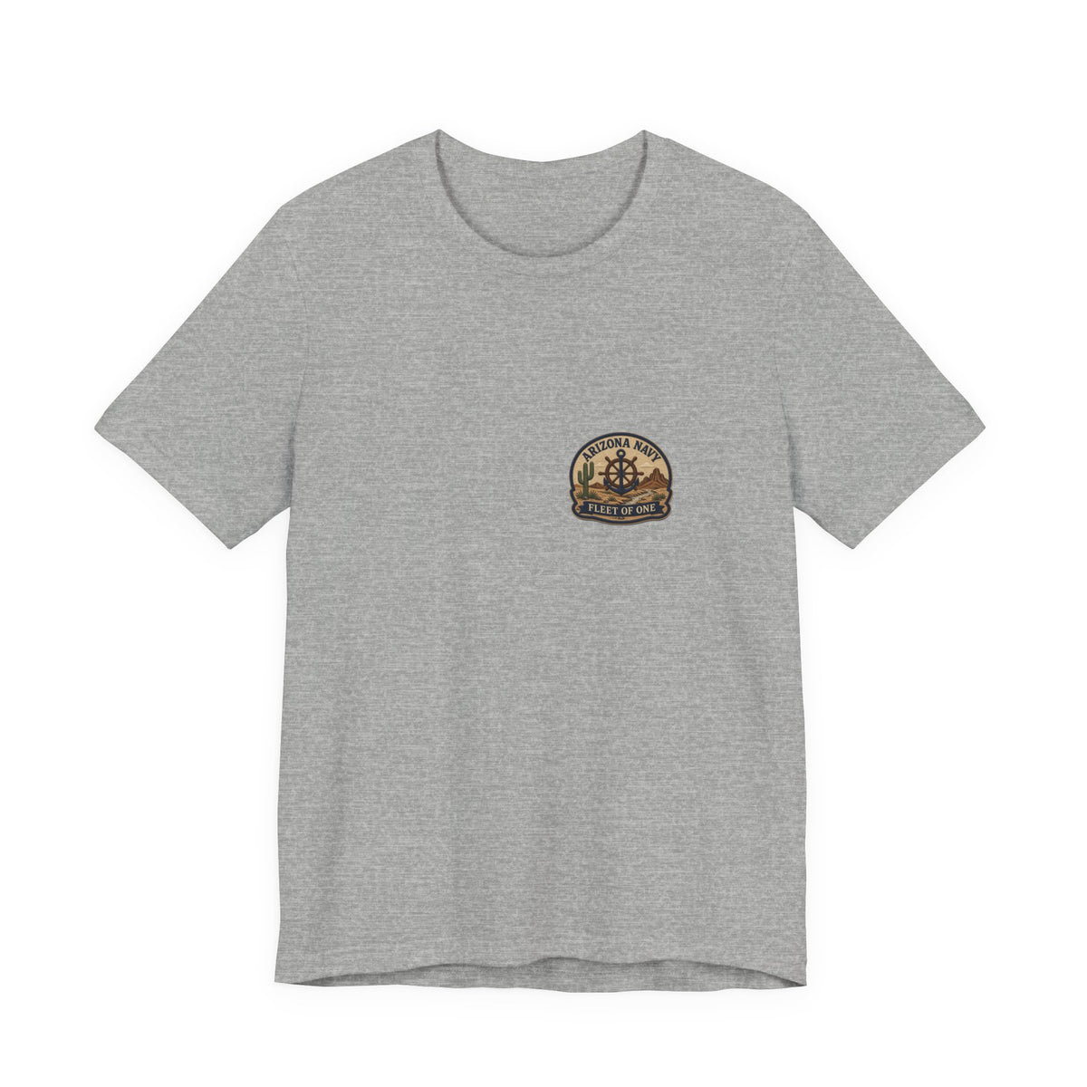 Tee with left-chest Arizona Navy fake patch, Athletic Heather