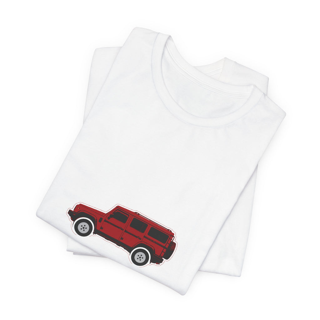 Boxy 4x4 Hambach Side Tee — Devil Red White Field — Purpose-built. Not dressed up.