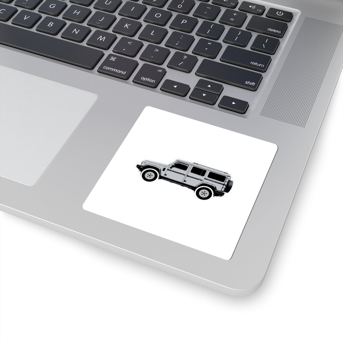 Boxy 4x4 Hambach Side Sticker — Sterling Silver White Field