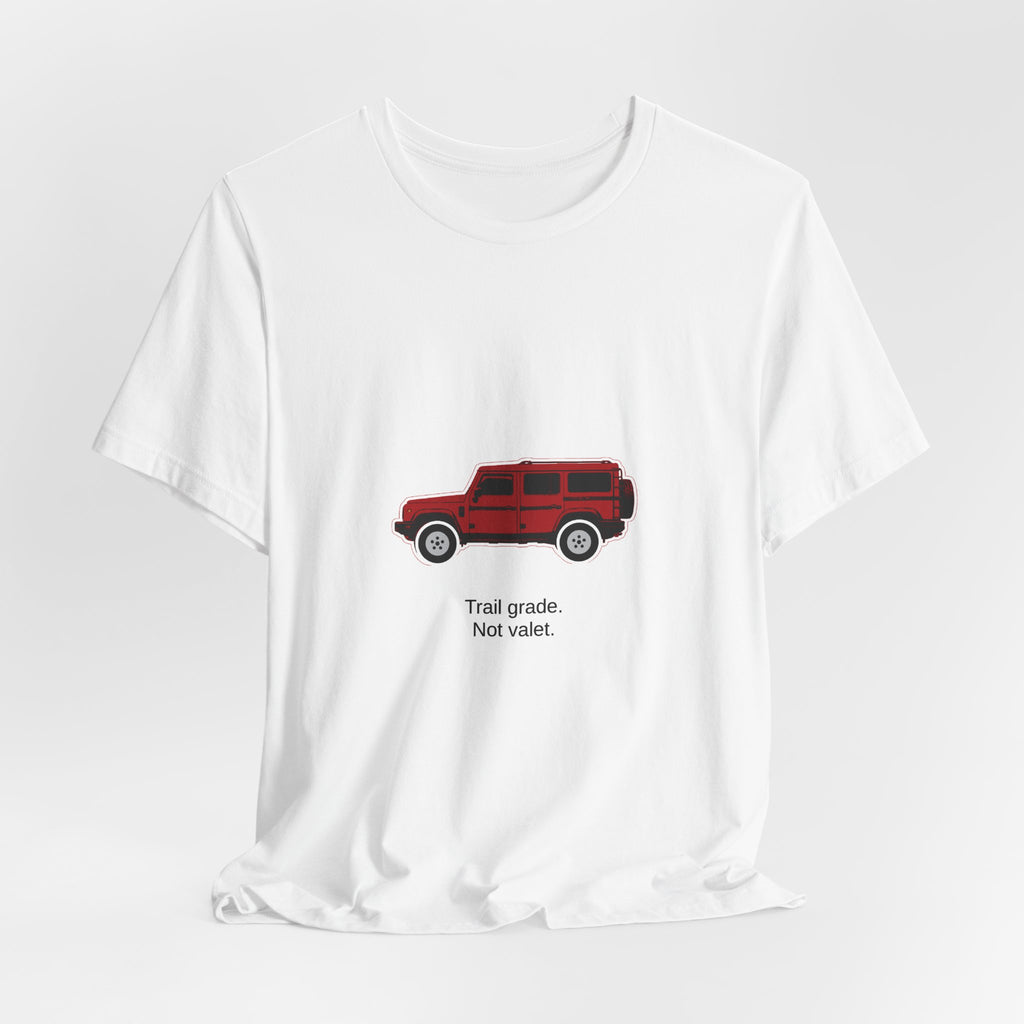 Boxy 4x4 Hambach Side Tee — Devil Red White Field — Trail grade. Not valet.