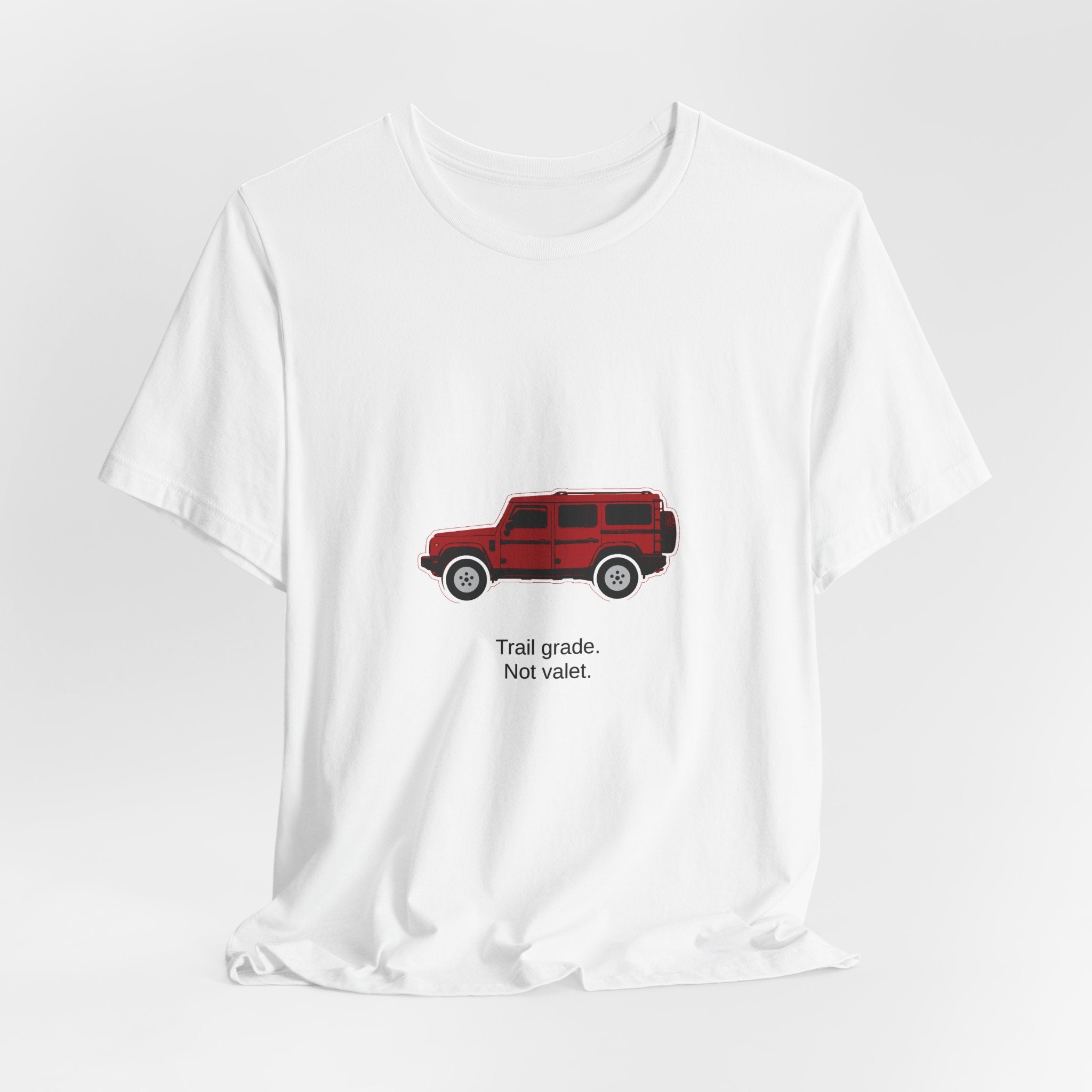 Boxy 4x4 Hambach Side Tee — Devil Red White Field — Trail grade. Not valet.