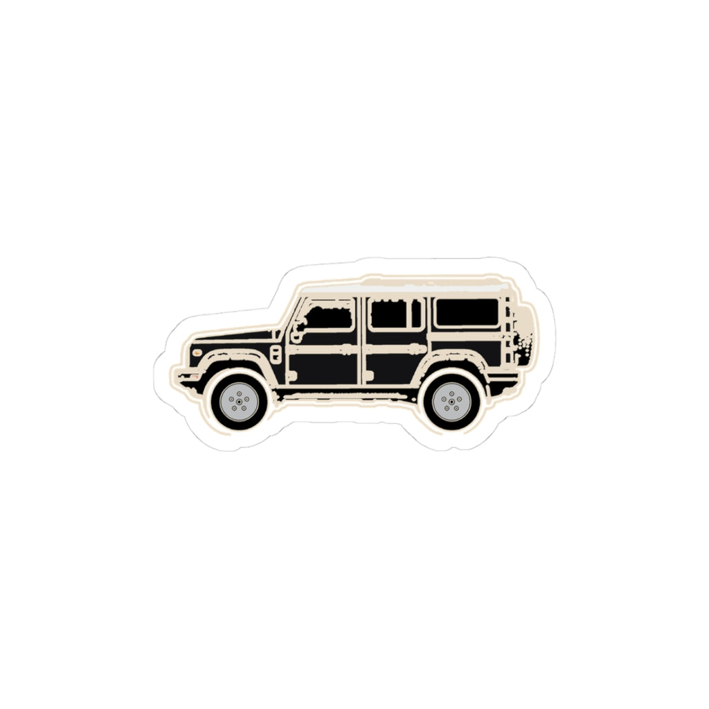 Boxy 4x4 Hambach Side Sticker — Inky Black White Roof