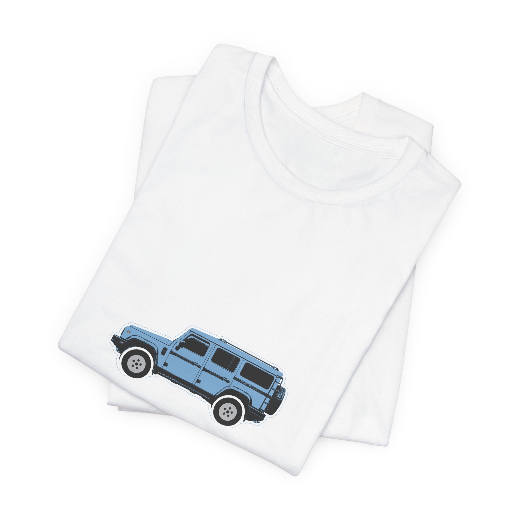 Boxy 4x4 Hambach Side Tee — Eldoret Blue White Field — Trail grade. Not valet.