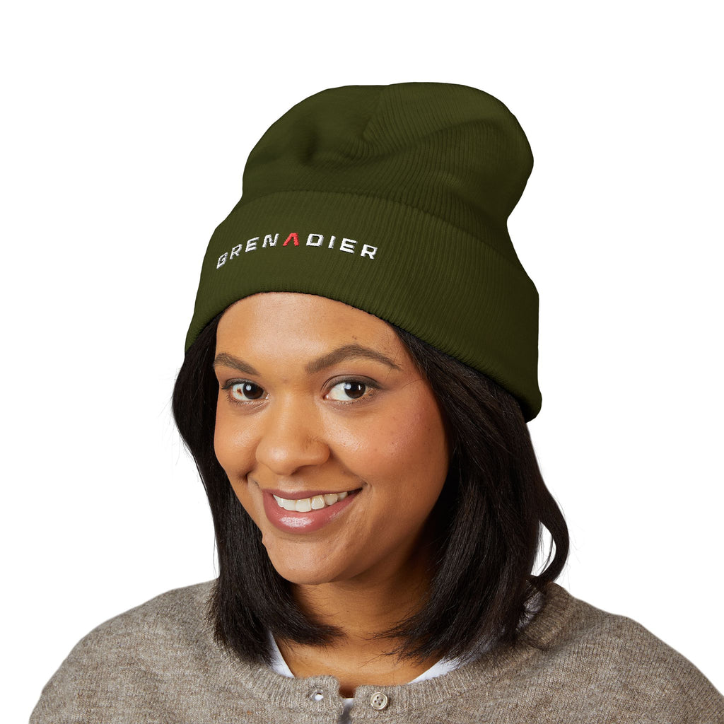 Night Wade cuffed beanie with small embroidered wordmark on the cuff – view 4