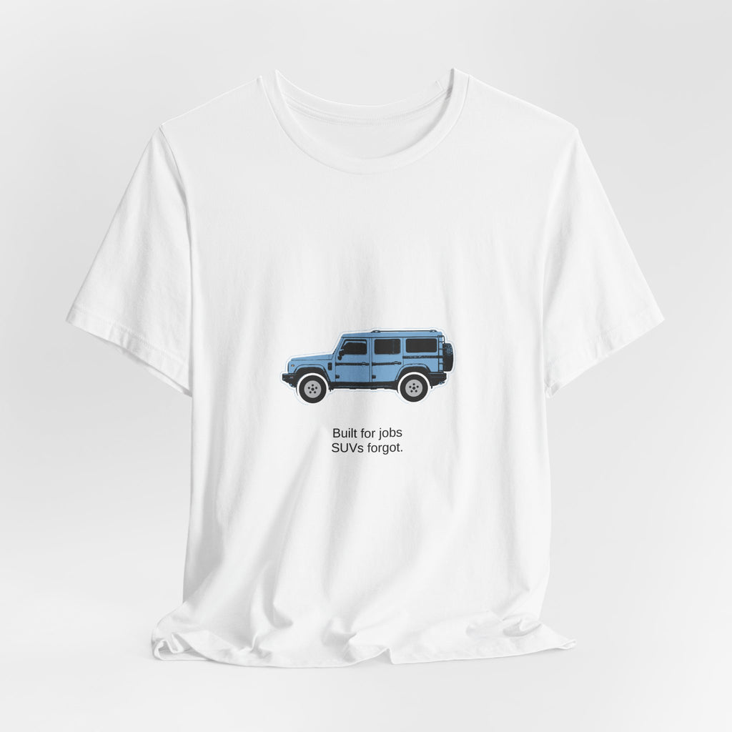 Boxy 4x4 Hambach Side Tee — Eldoret Blue White Field — Built for jobs SUVs forgot