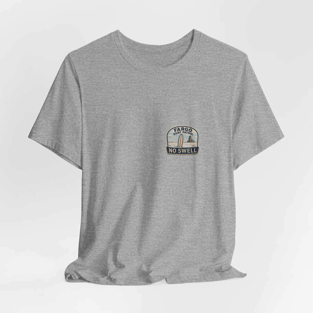 Tee with left-chest Fargo Surf Patrol fake rescue patch – view 13