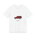 Boxy 4x4 Hambach Side Tee — Devil Red White Field — Purpose-built. Not dressed up.
