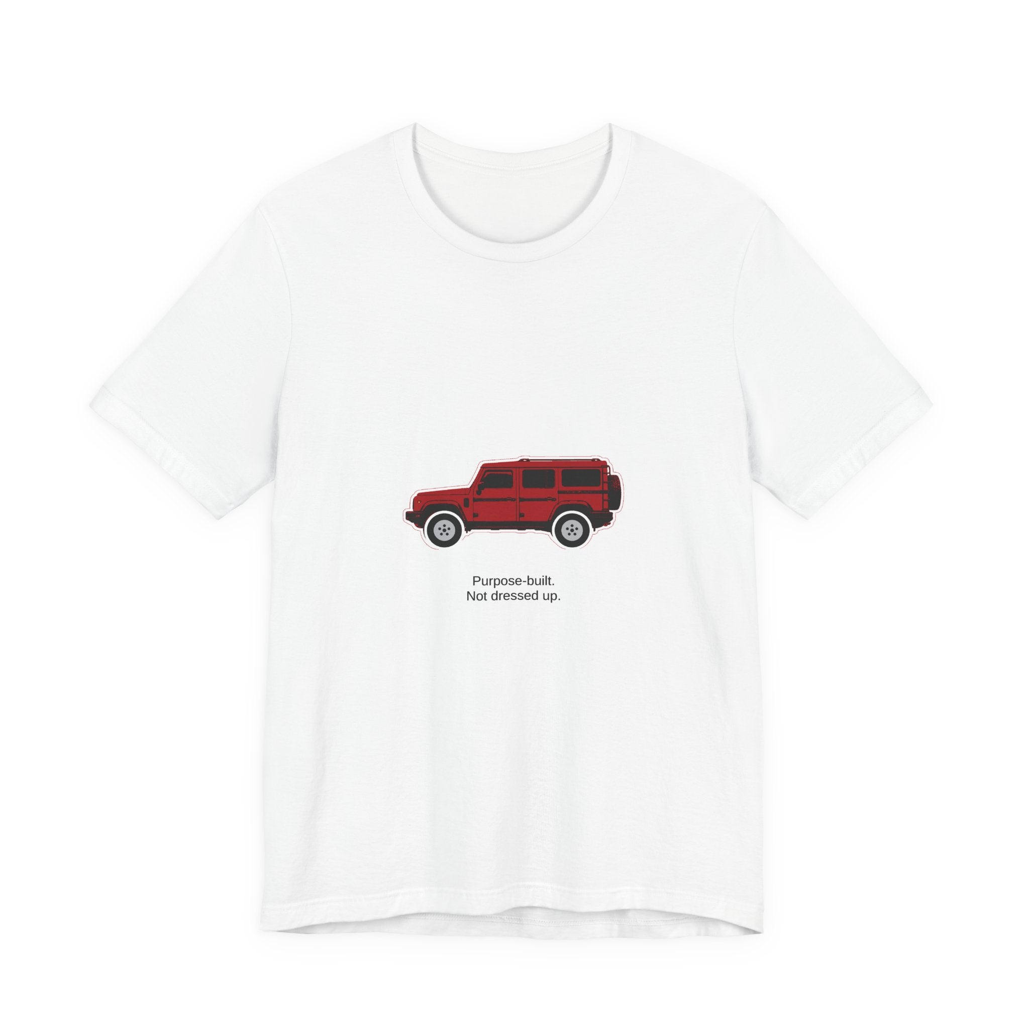 Boxy 4x4 Hambach Side Tee — Devil Red White Field — Purpose-built. Not dressed up.