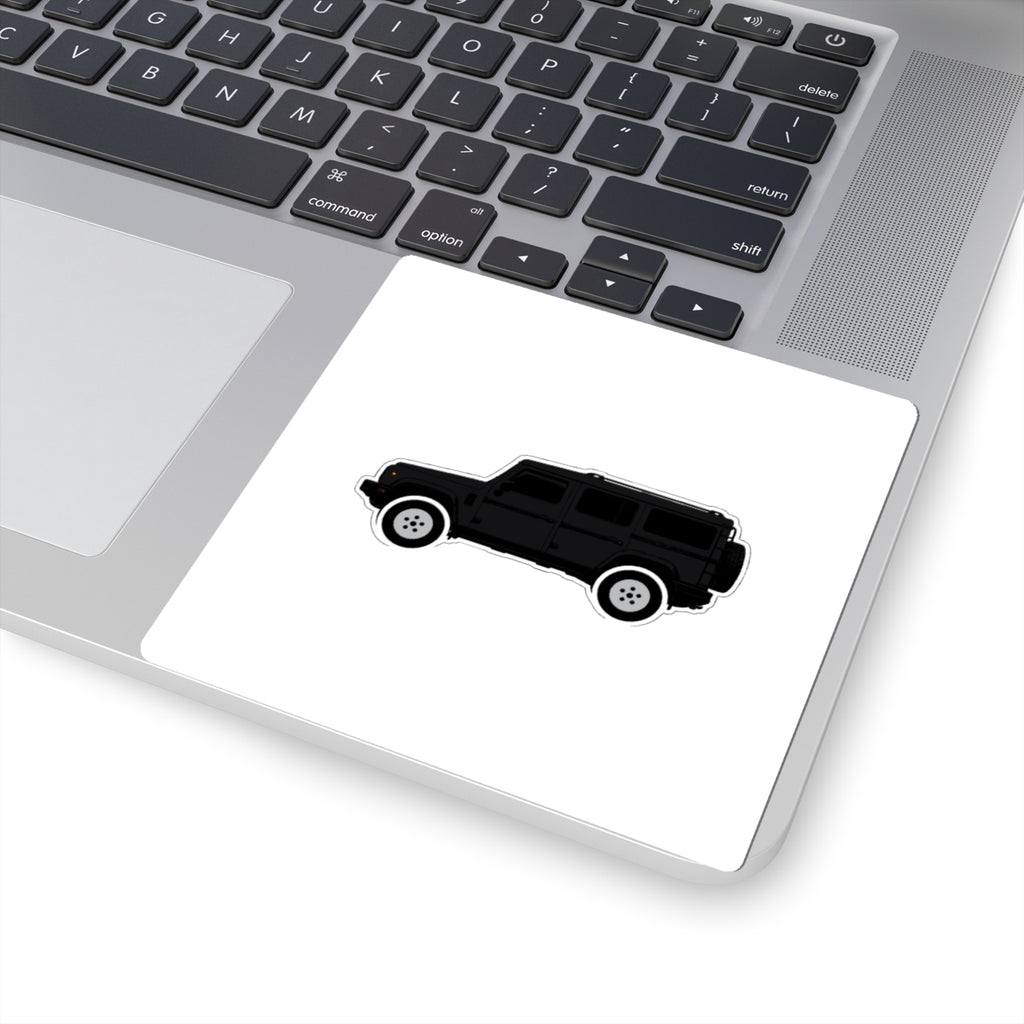 Kiss-cut sticker: Inky Black boxy 4x4 side profile on a white field – view 5