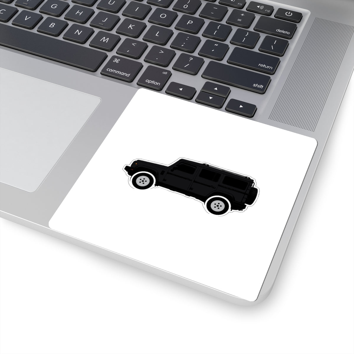 Kiss-cut sticker: Inky Black boxy 4x4 side profile on a white field – view 5