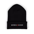 Night Wade cuffed beanie with small embroidered wordmark on the cuff, Black