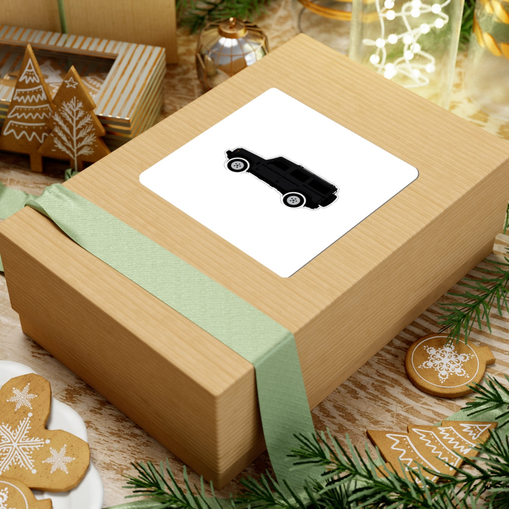 Kiss-cut sticker: Inky Black boxy 4x4 side profile on a white field – view 6
