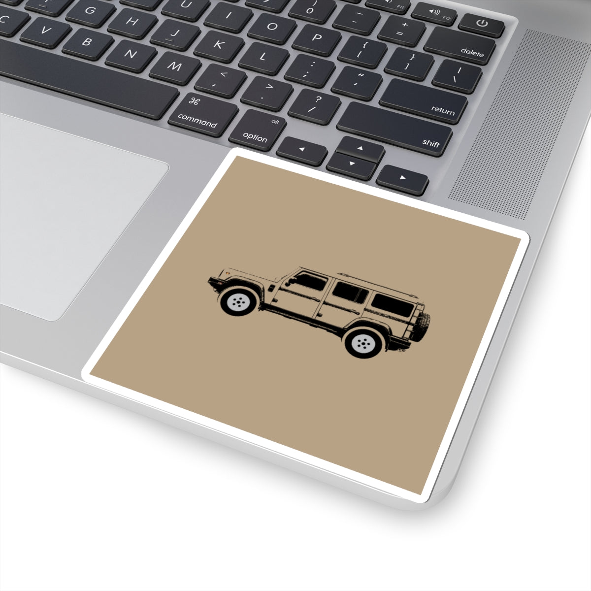 Kiss-cut sticker: Magic Mushroom boxy 4x4 side profile on a solid colour square – view 5