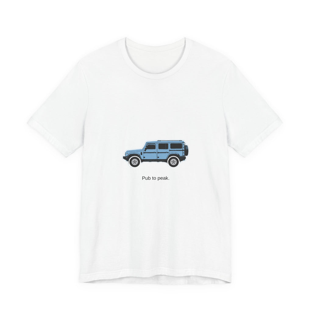 Boxy 4x4 Hambach Side Tee — Eldoret Blue White Field — Pub to peak