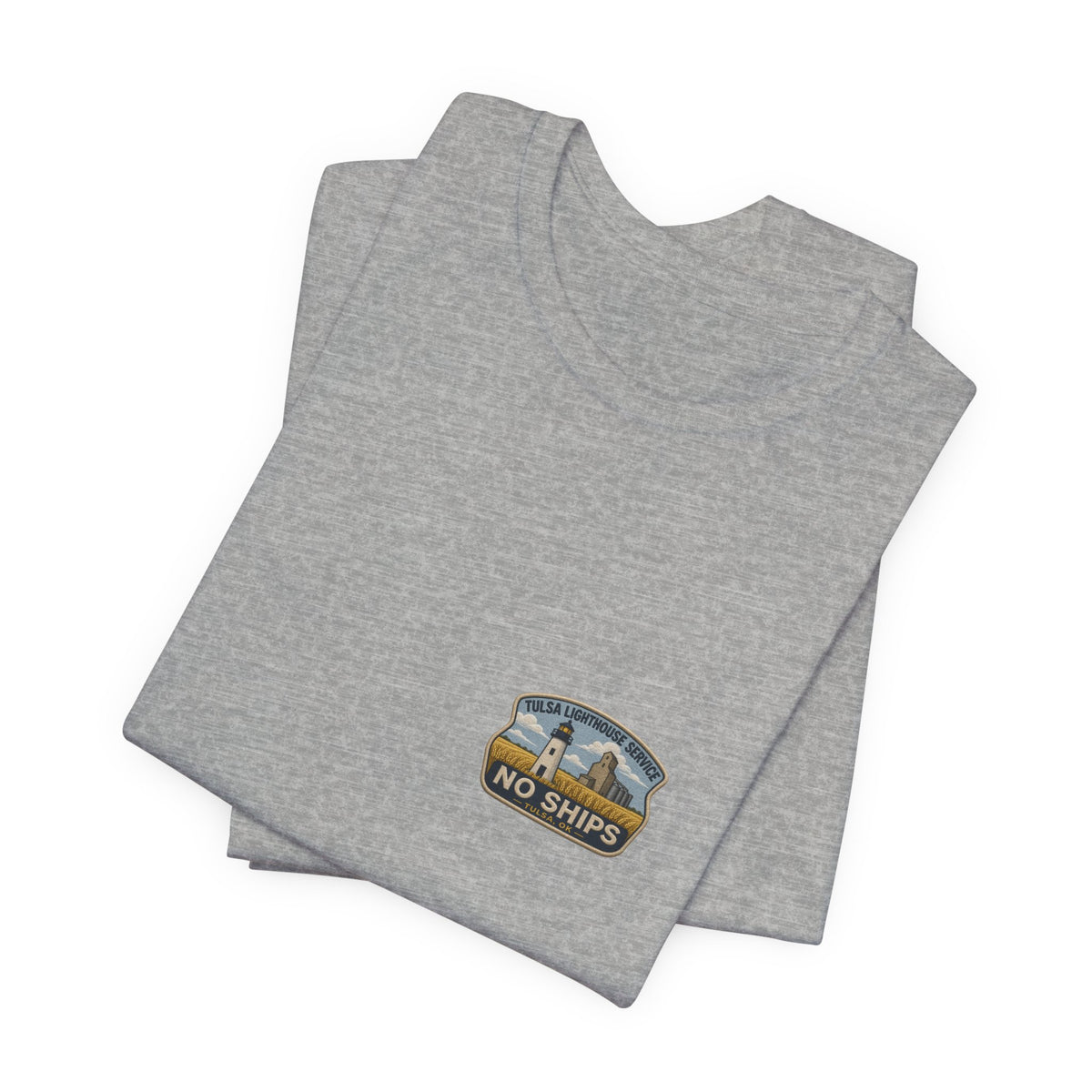 Tee with left-chest Tulsa Lighthouse Service fake rescue patch – view 12