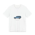 Boxy 4x4 Hambach Side Tee — Eldoret Blue White Field — Where pavement ends.