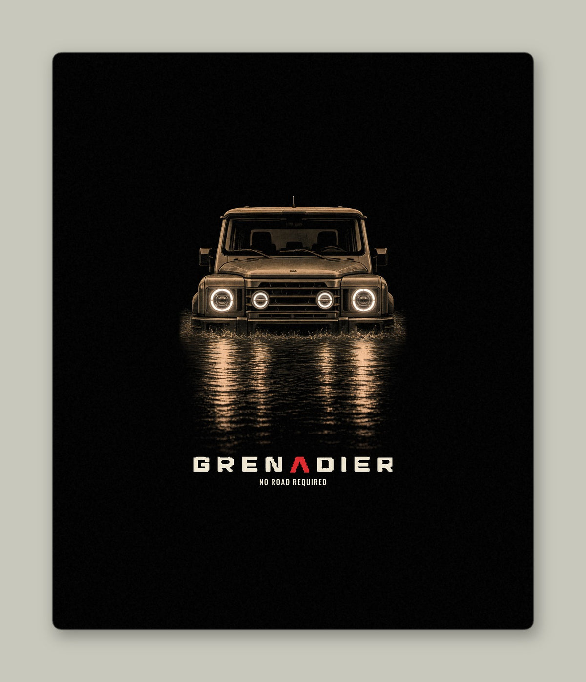 Night Wade sherpa blanket: boxy 4x4 wading black water at night, NO ROAD REQUIRED lettering – view 5